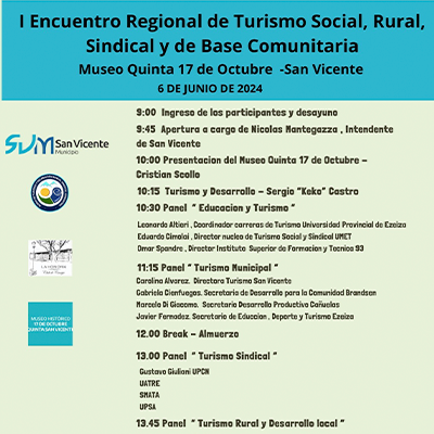Primer encuentro regional de turismo social